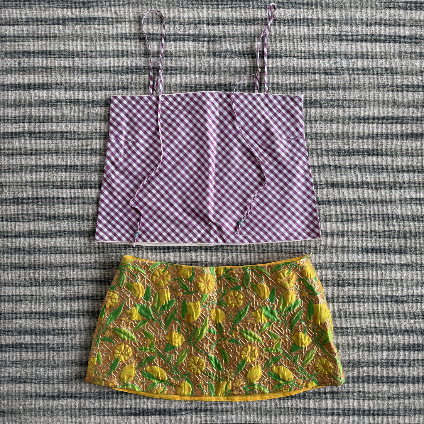 The Bitsy Tank in Boysenberry Gingham Taffeta