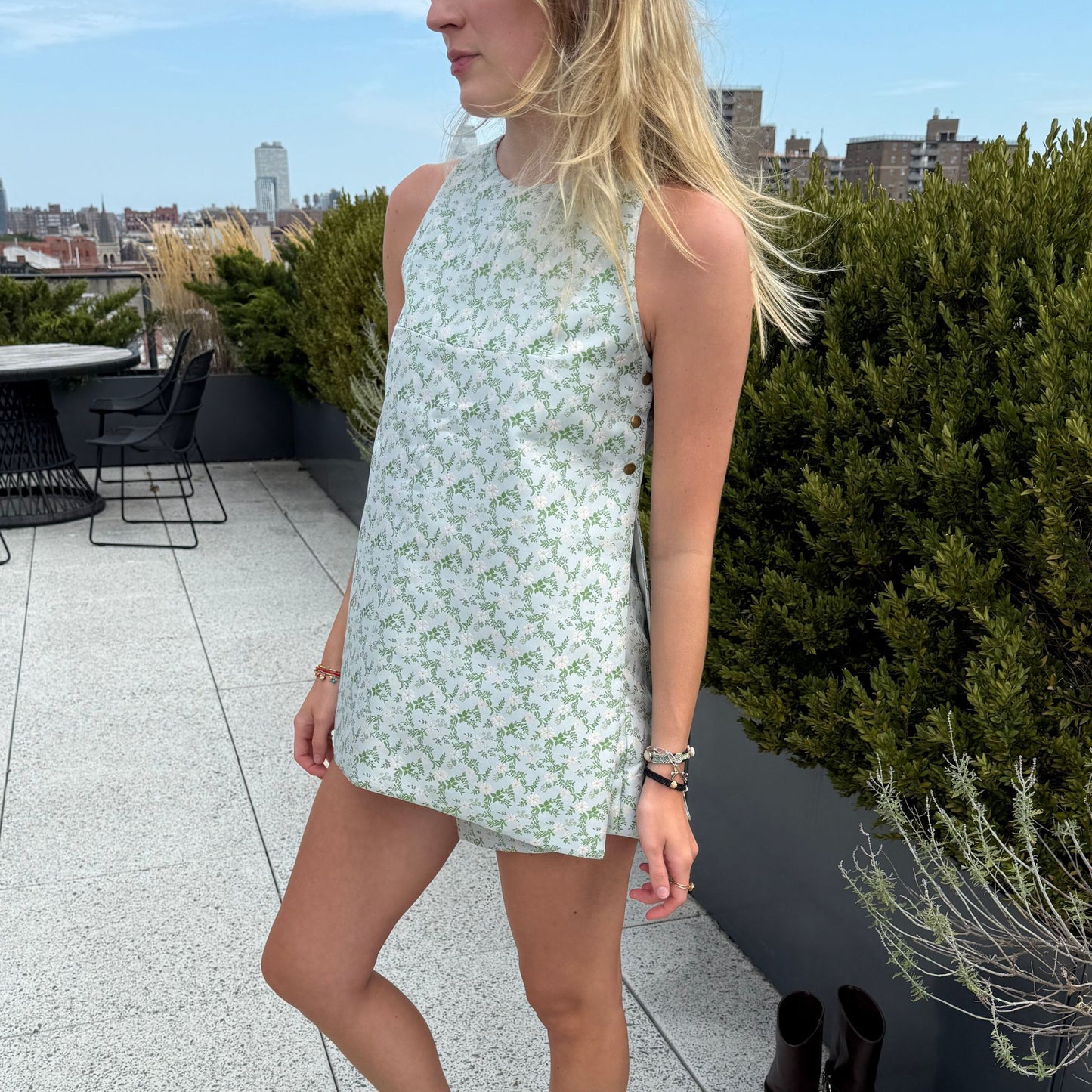 Ashleigh Tunic in Baby Blue Bloom Jacquard
