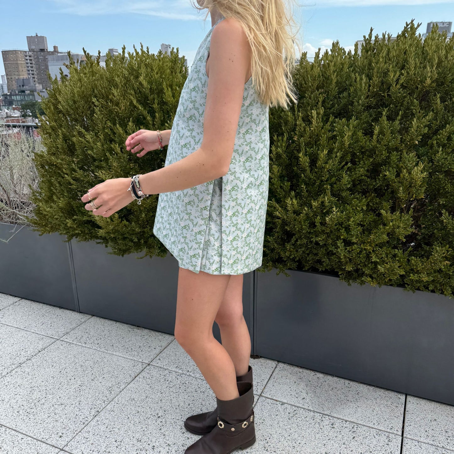 Ashleigh Shorts in Baby Blue Bloom Jacquard