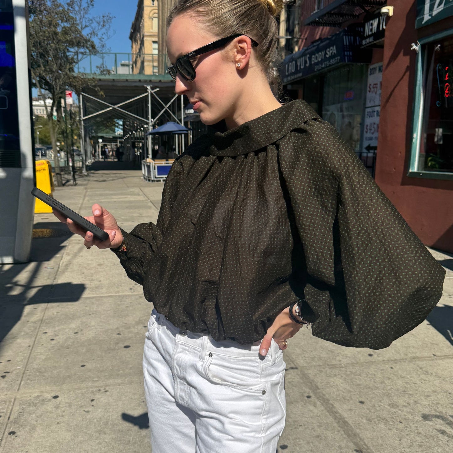 The Gwendolyn Top in Brown Cotton