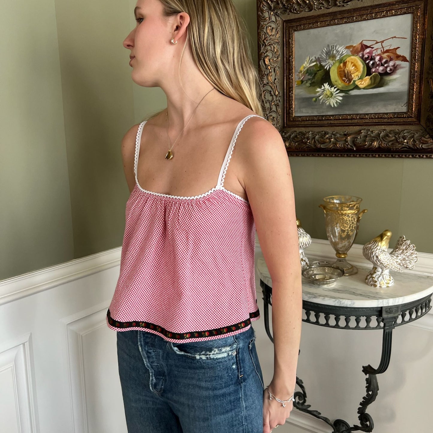 The Perfect Tank In Red Gingham Cotton