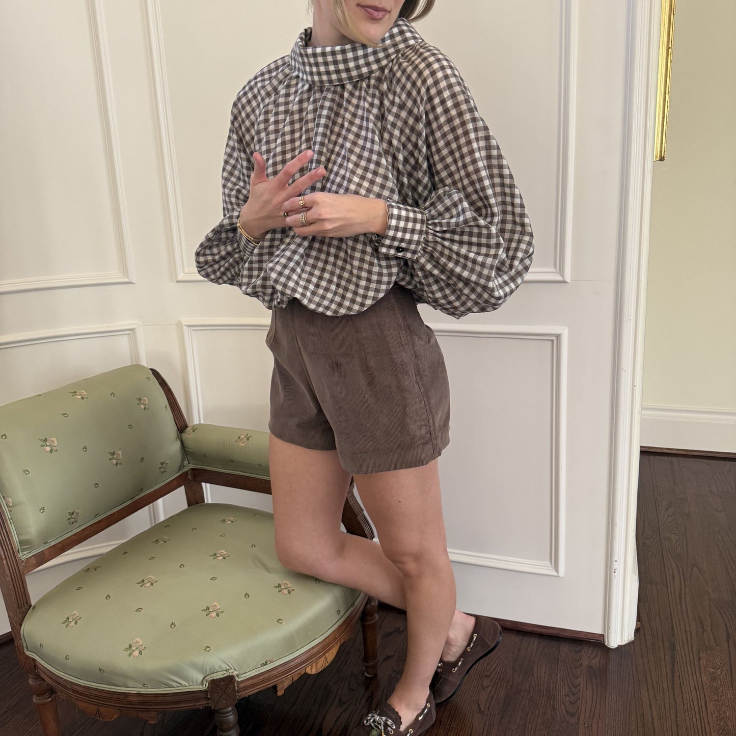 Janice Shorts in Light Brown Corduroy