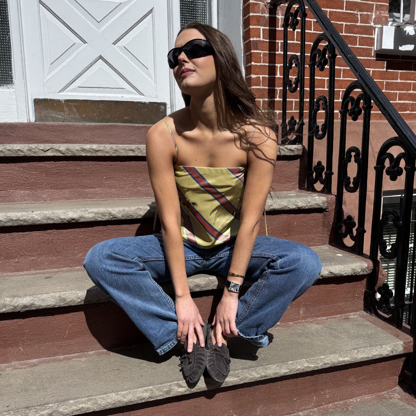 The Bitsy Tank in Floral Embroidery Taffeta