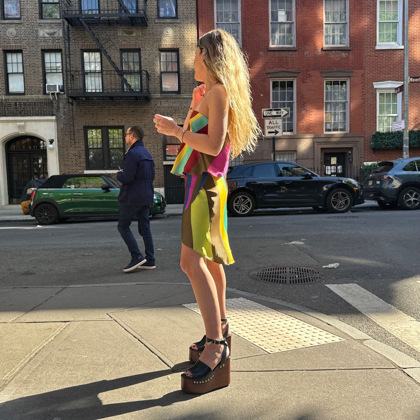 The Martha Top in Sherbert Rainbow Silk