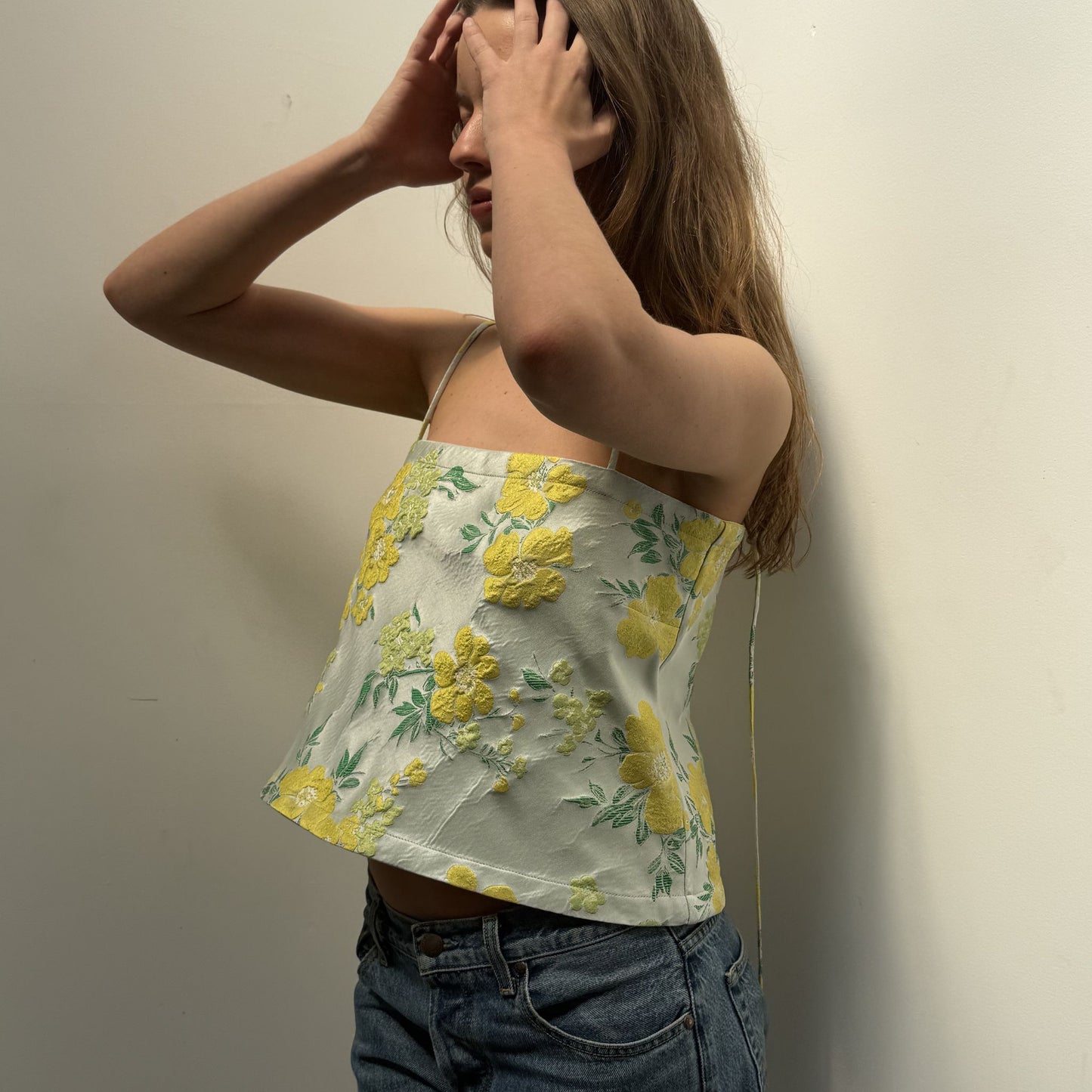 The Bitsy Tank in Yellow Brocade