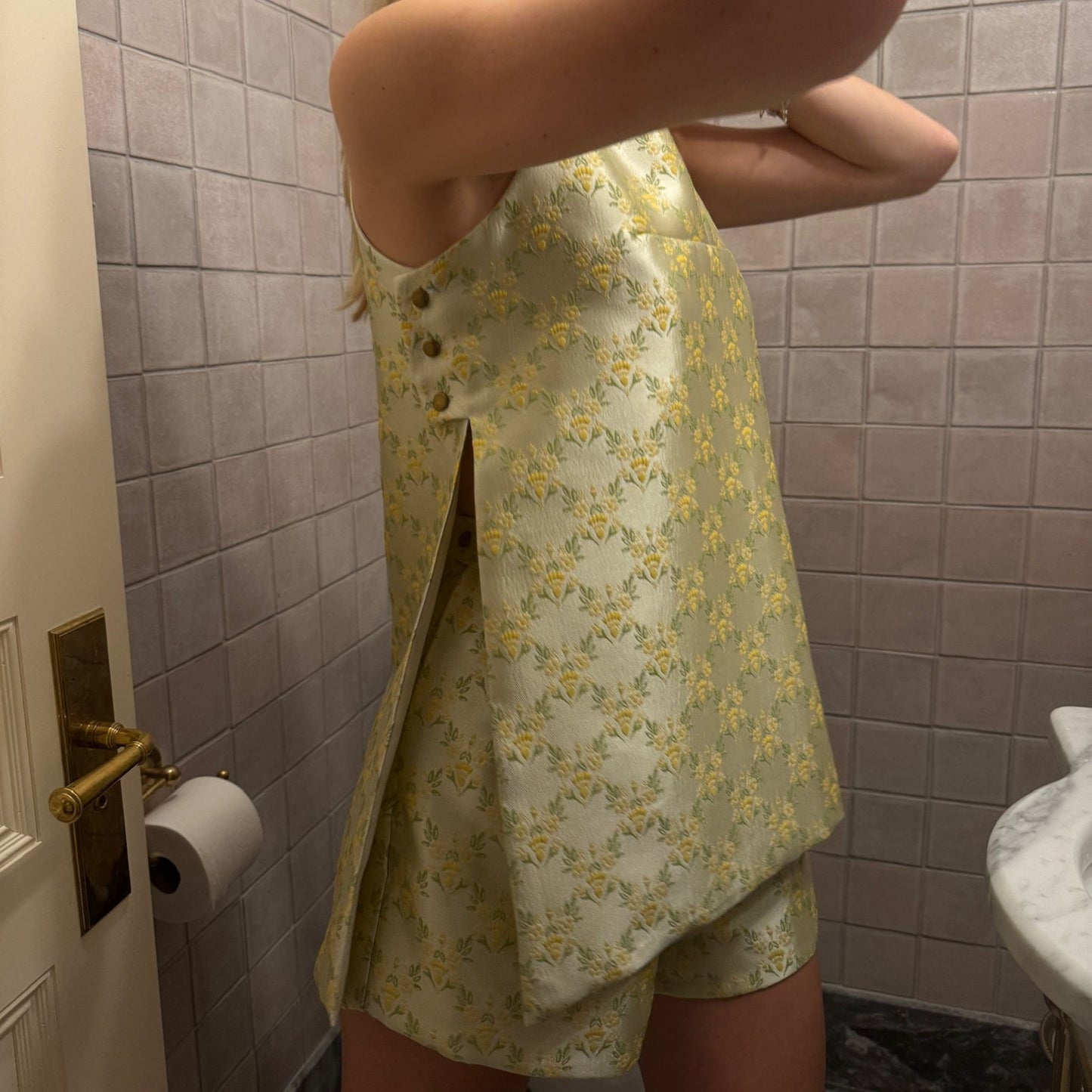 Ashleigh Tunic in Butter Yellow Jacquard