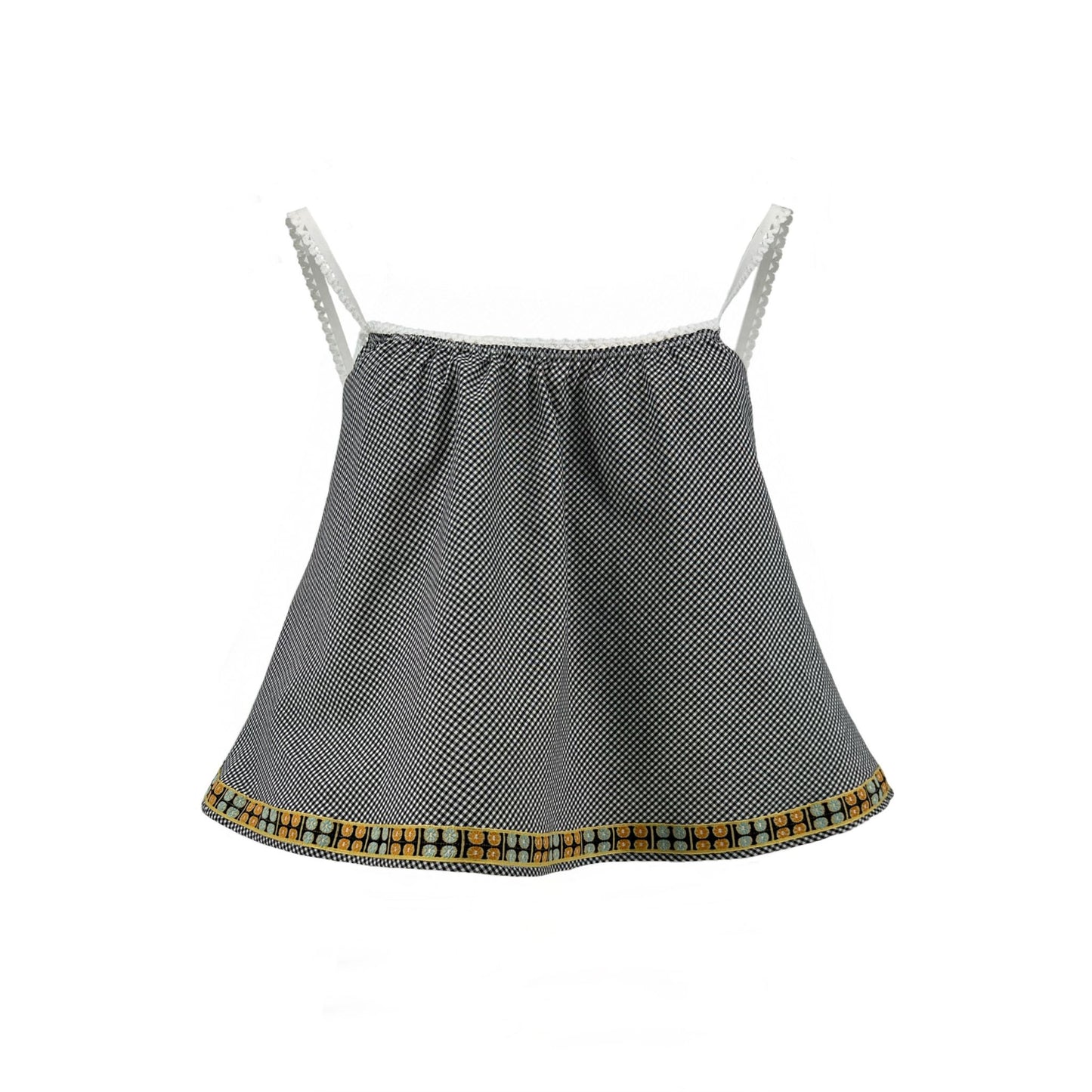 The Perfect Tank in Gingham With Vintage Trim