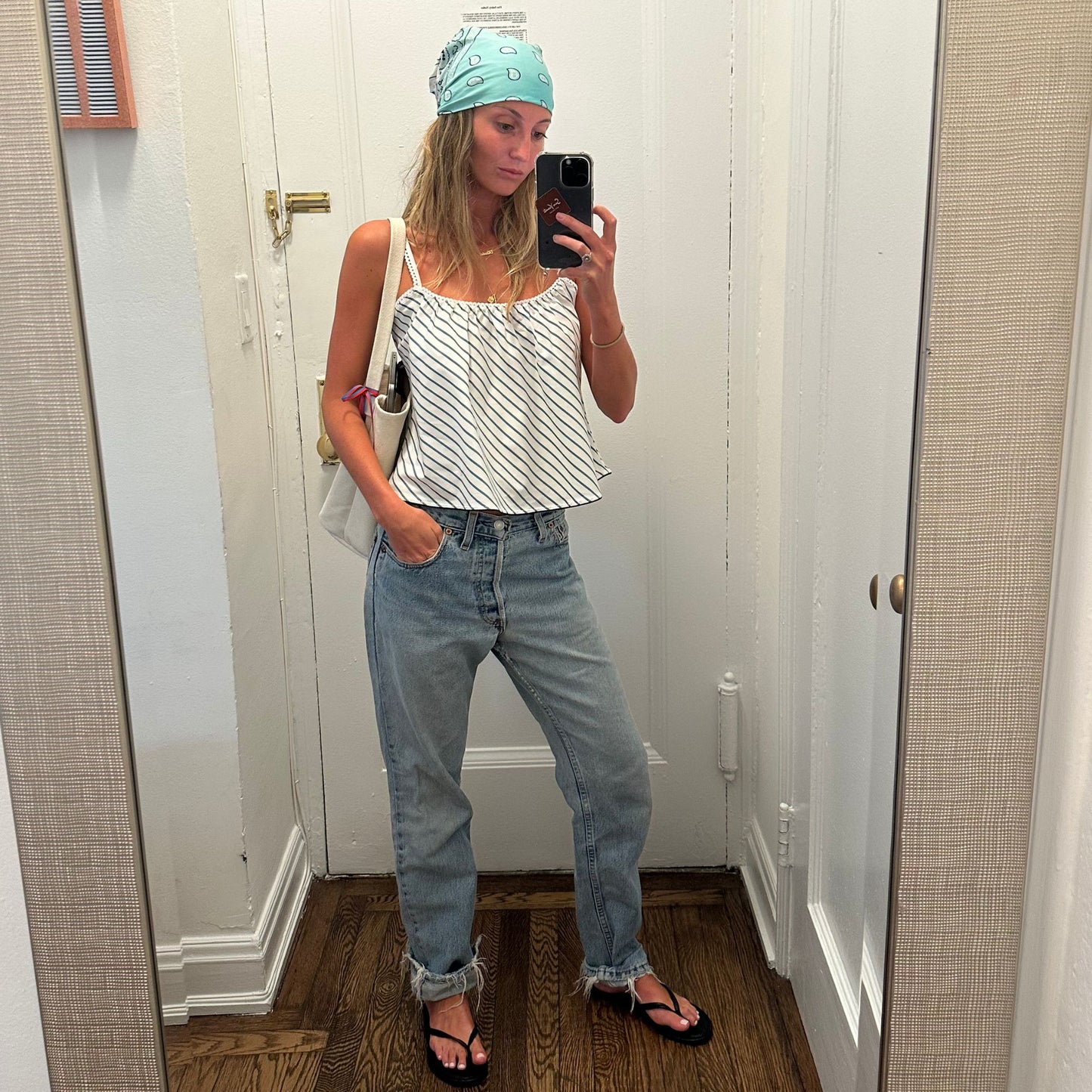 The Perfect Tank in Green Stripe