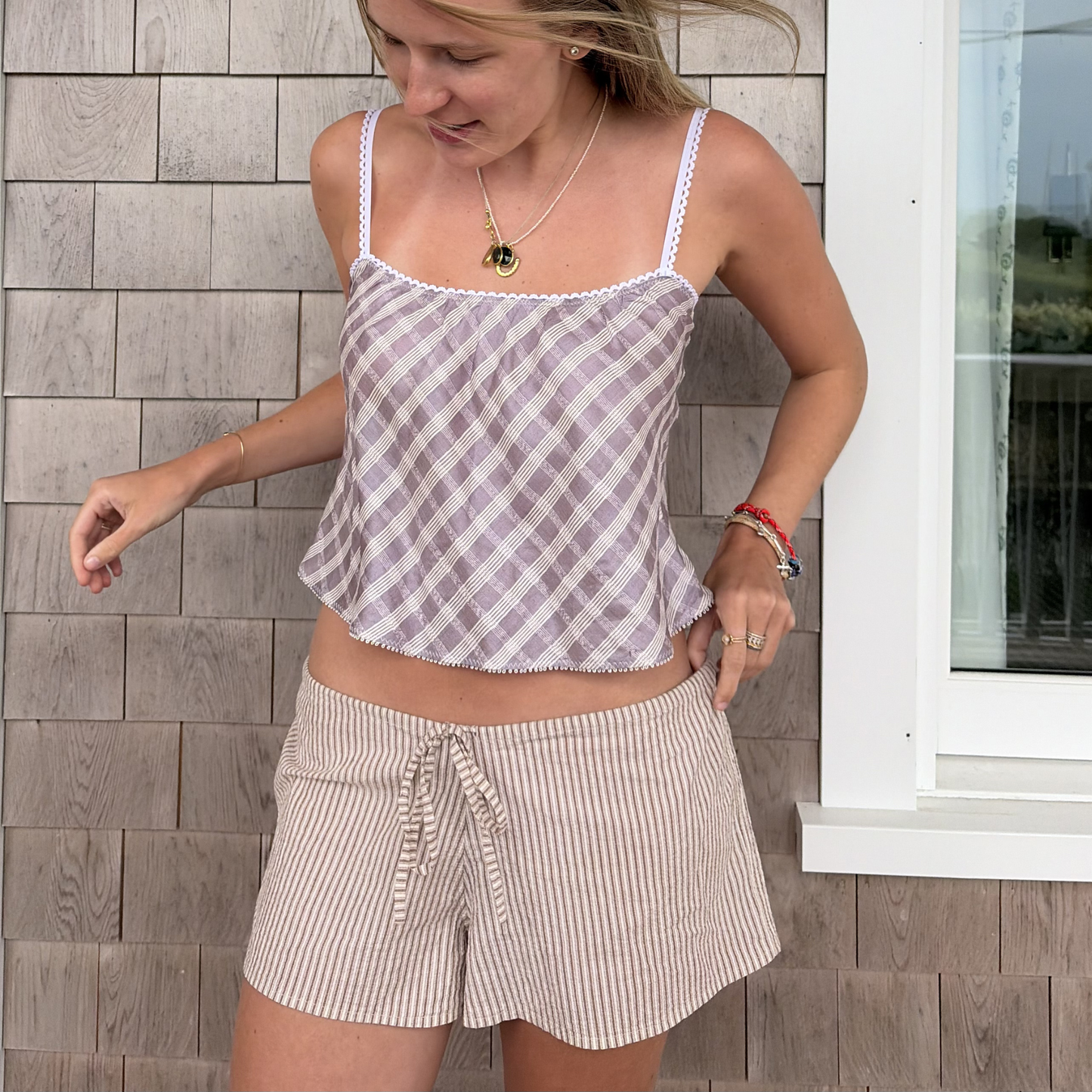 The Perfect Tank in Purple and White Plaid