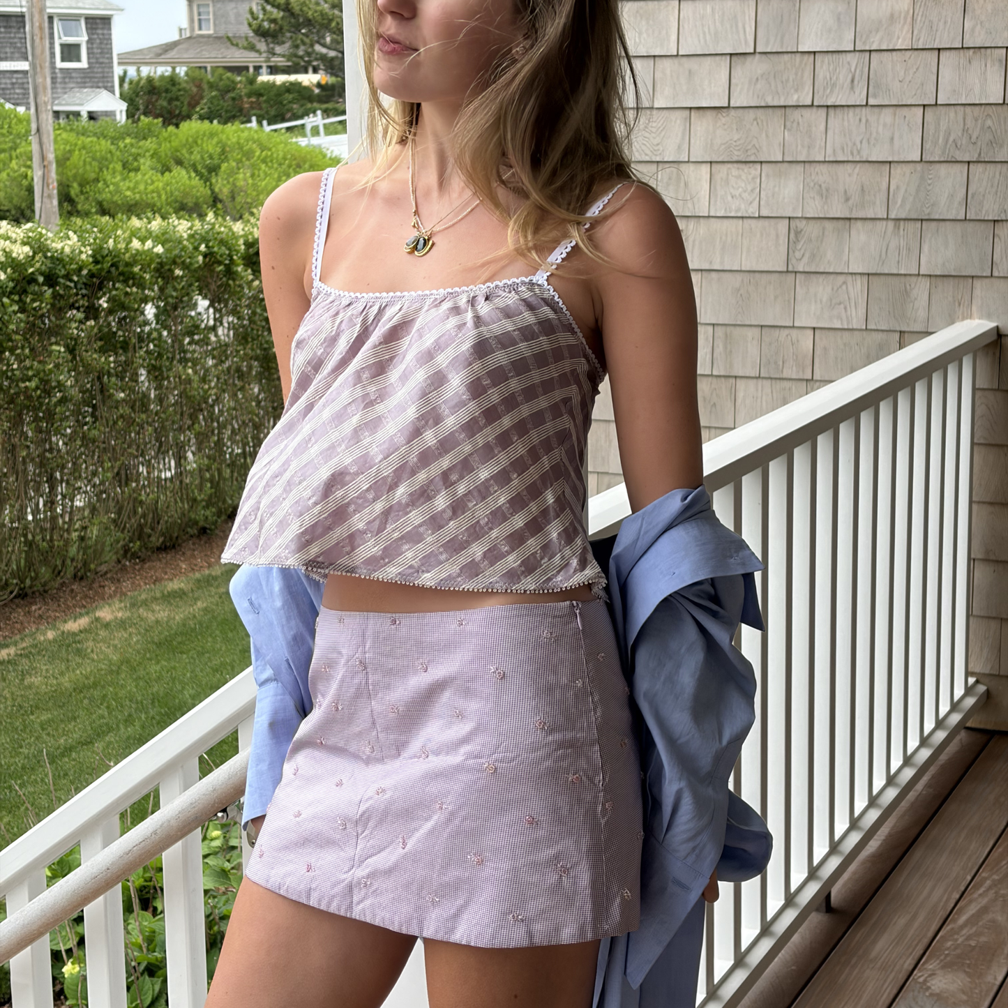 The Perfect Tank in Purple and White Plaid