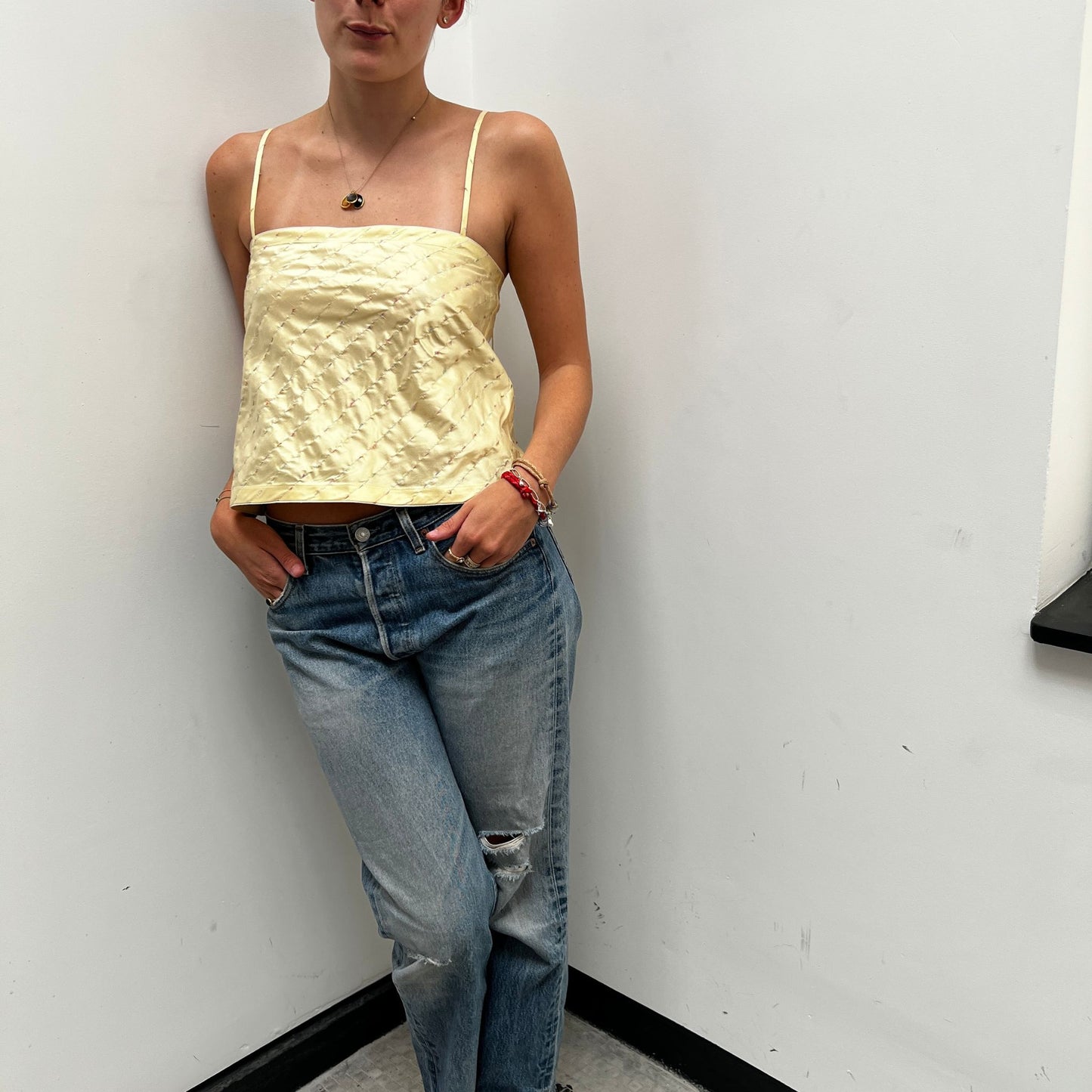 The Bitsy Tank in Yellow Candy Taffeta