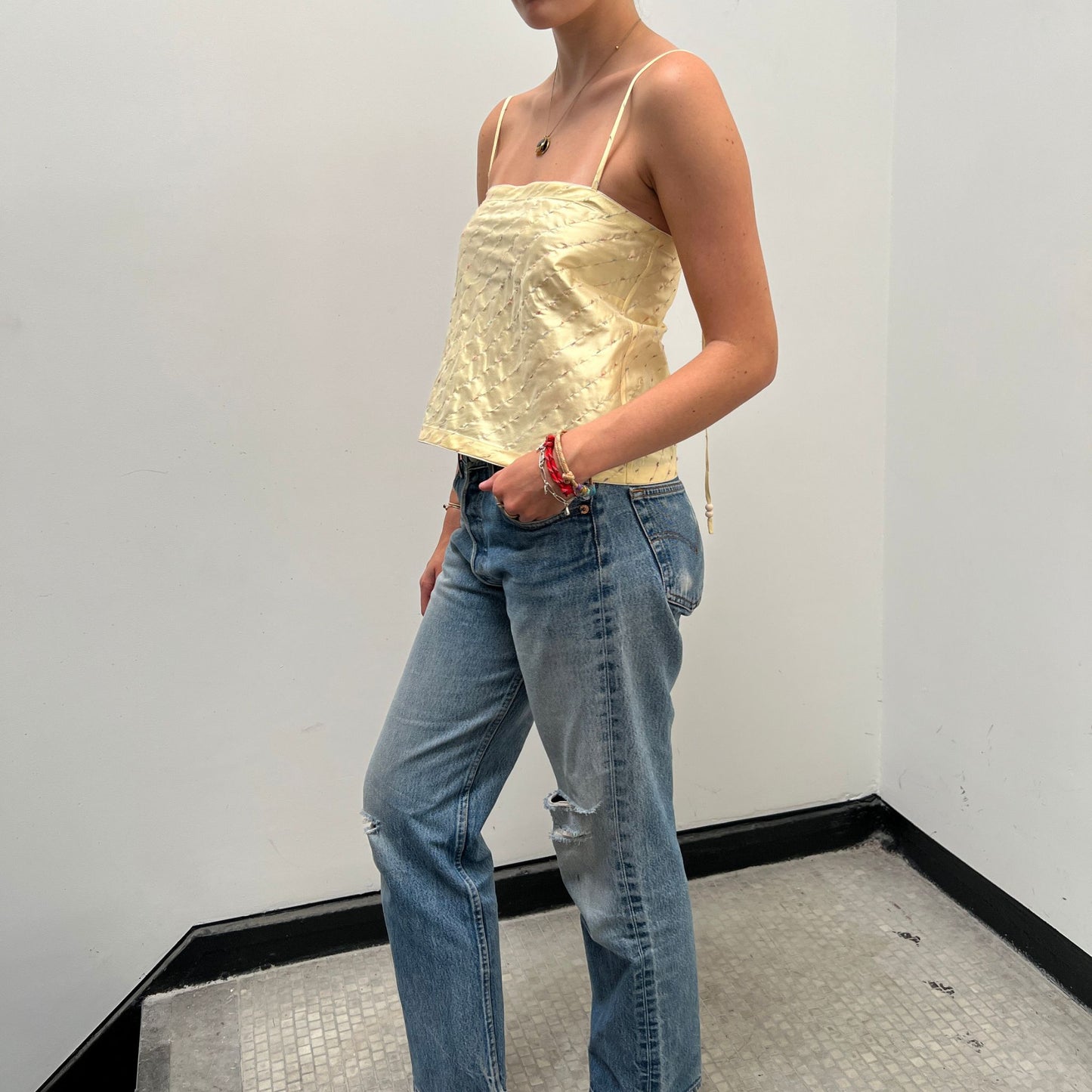 The Bitsy Tank in Yellow Candy Taffeta