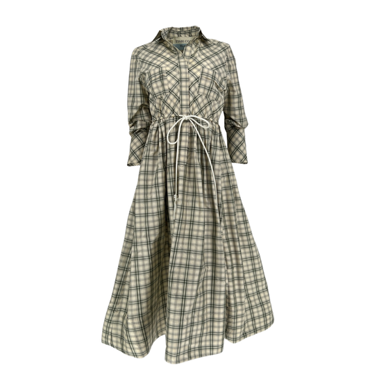 The Rope Dress in Plaid Taffeta