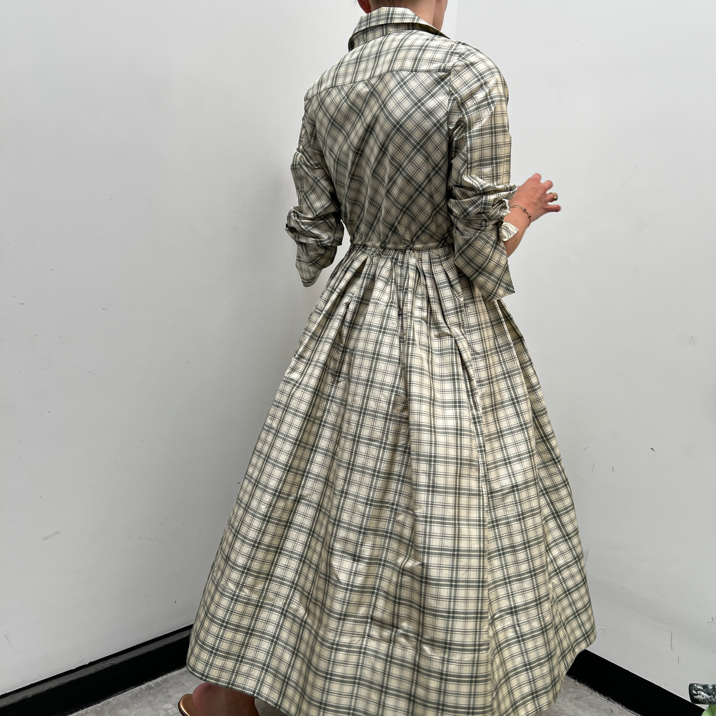 The Rope Dress in Plaid Taffeta