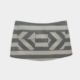 The Ava Mini Skirt in Silver Stripe Raw Silk Dupioni
