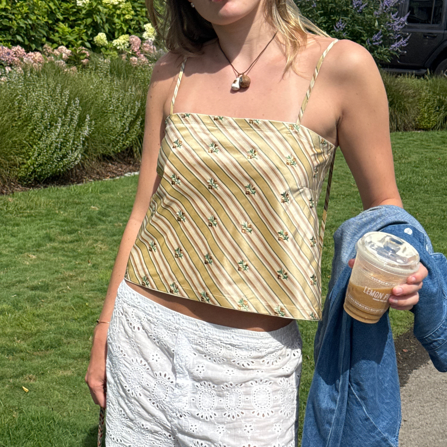 The Bitsy Tank in Canary Stripe
