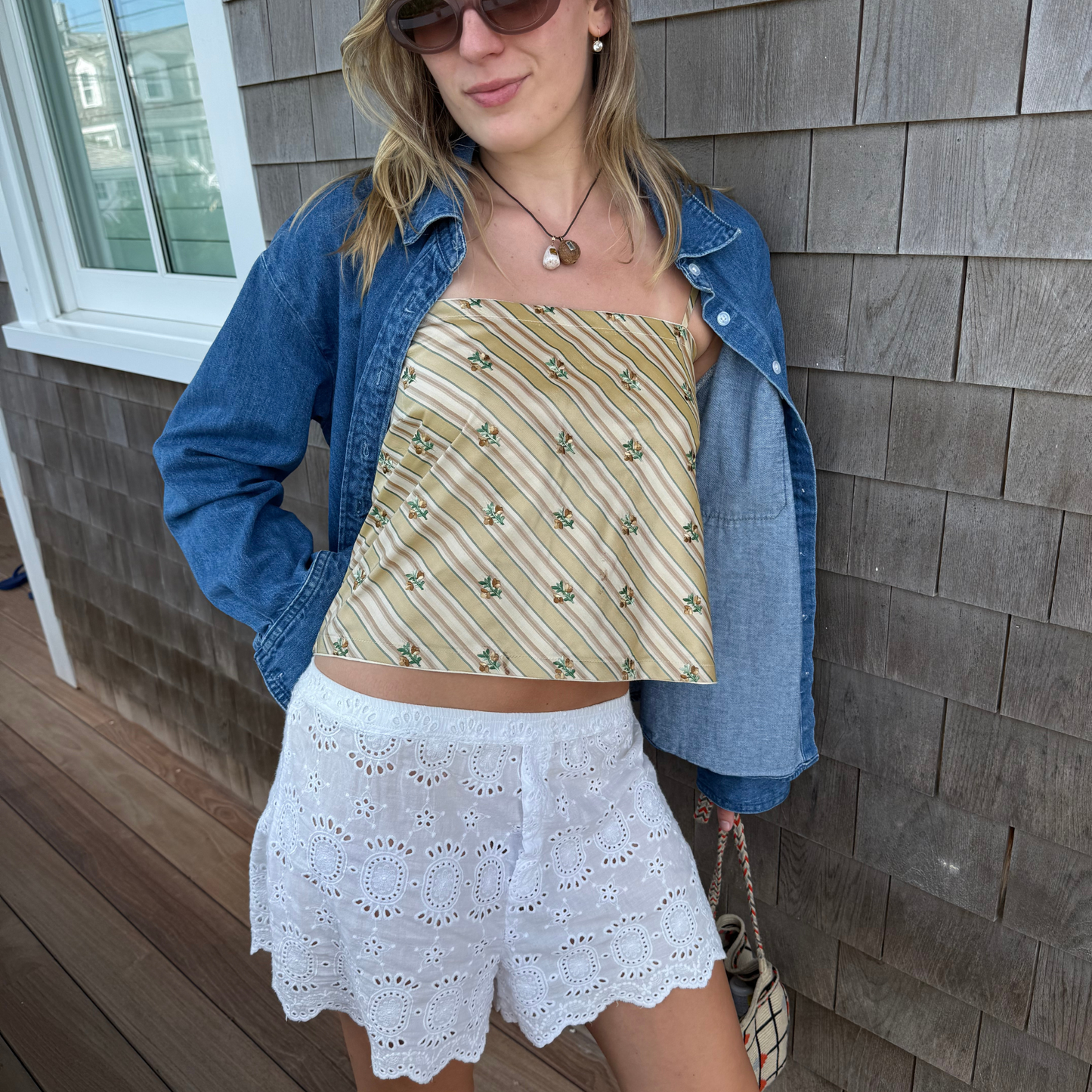The Bitsy Tank in Canary Stripe