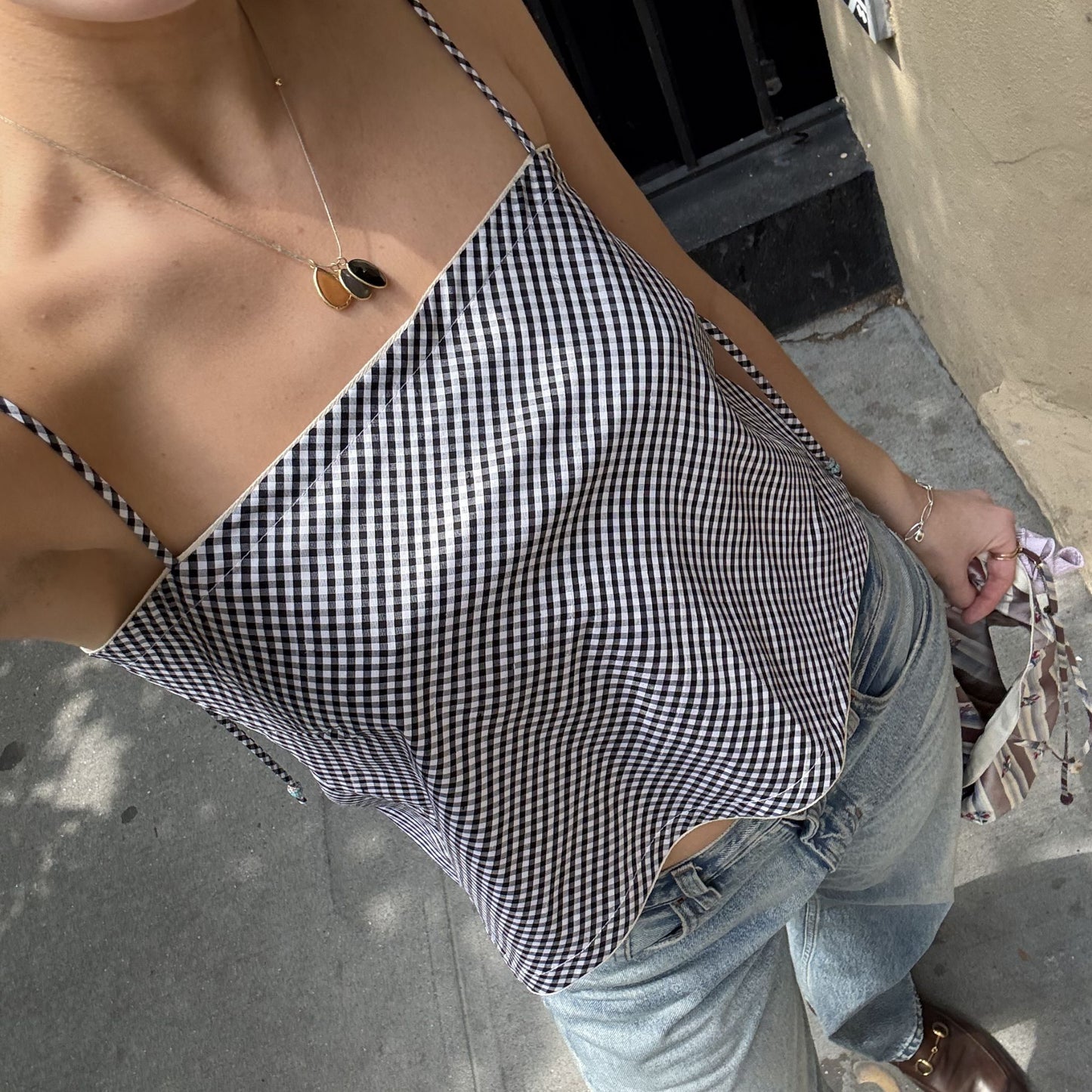 The Bitsy Tank in Gingham Taffeta