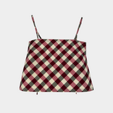 The Bitsy Tank in Raspberry Gingham Taffeta