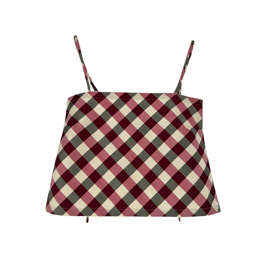 The Bitsy Tank in Raspberry Gingham Taffeta