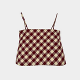 The Bitsy Tank in Crimson Gingham Taffeta