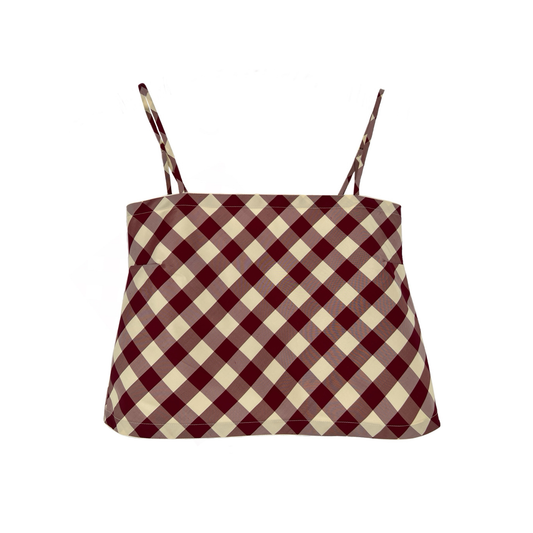 The Bitsy Tank in Crimson Gingham Taffeta