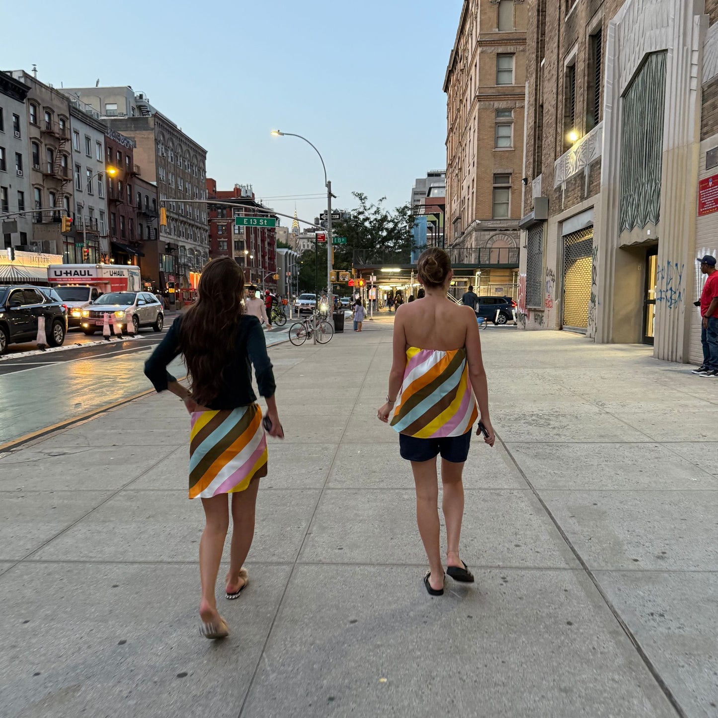 Martha Skirt/Top in Silk Twill Stripe