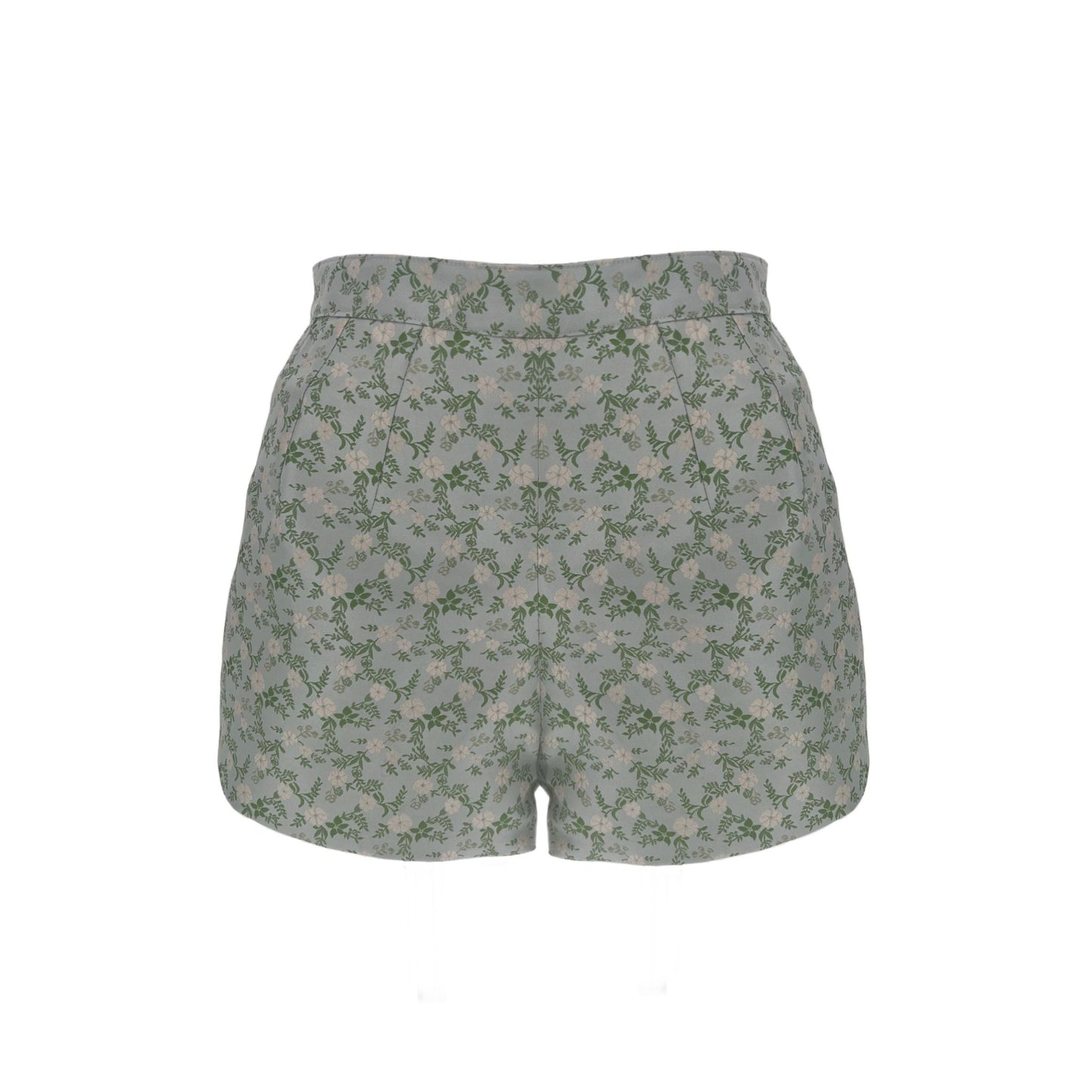 Ashleigh Shorts in Baby Blue Bloom Jacquard