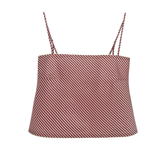 The Bitsy Tank in Strawberry Stripe Taffeta