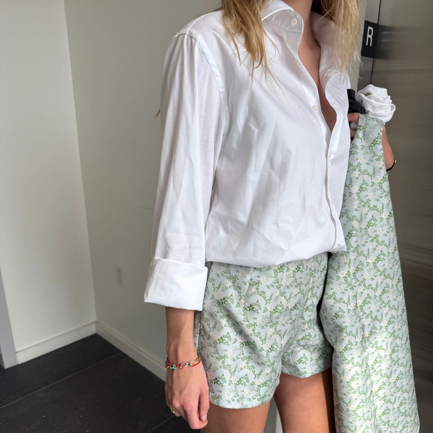 Ashleigh Shorts in Baby Blue Bloom Jacquard