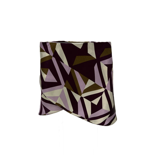 Martha Skirt in Purple and Olive Geometric Silk Charmeuse