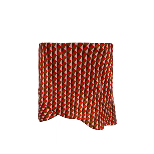 Martha Skirt in Orange, Brown, and Blush Geometric Silk Charmeuse