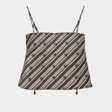 The Bitsy Tank in Blue and Mauve Stripe