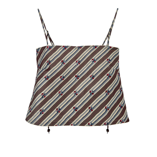 The Bitsy Tank in Blue and Mauve Stripe