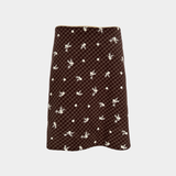 The Carey Skirt in Embroidered Chocolate Brown Plaid