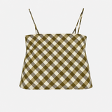 The Bitsy Tank in Olive & Cream Gingham