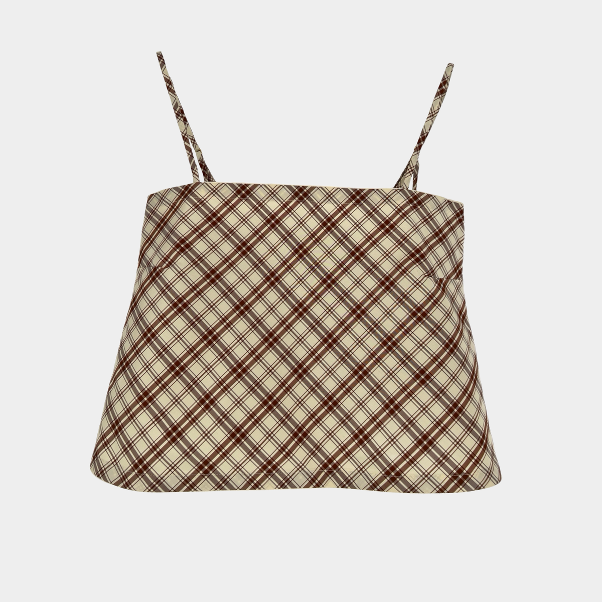 The Bitsy Tank in Dark Orange & Cream Taffeta