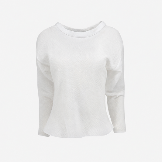 The Lily Top in White Gauze