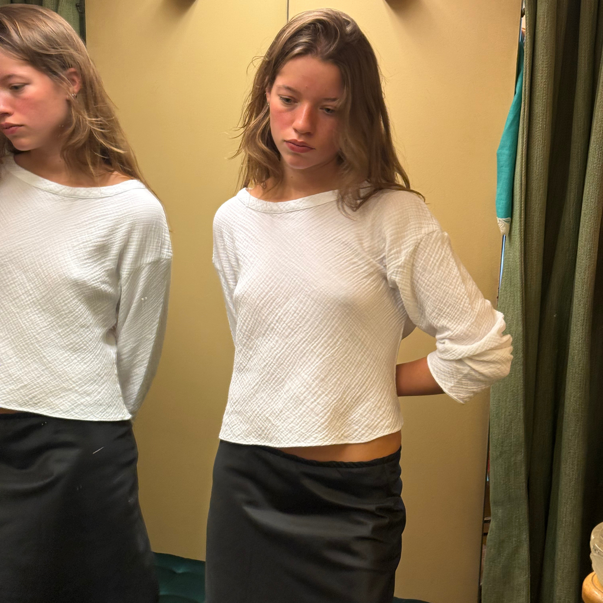 The Lily Top in White Gauze