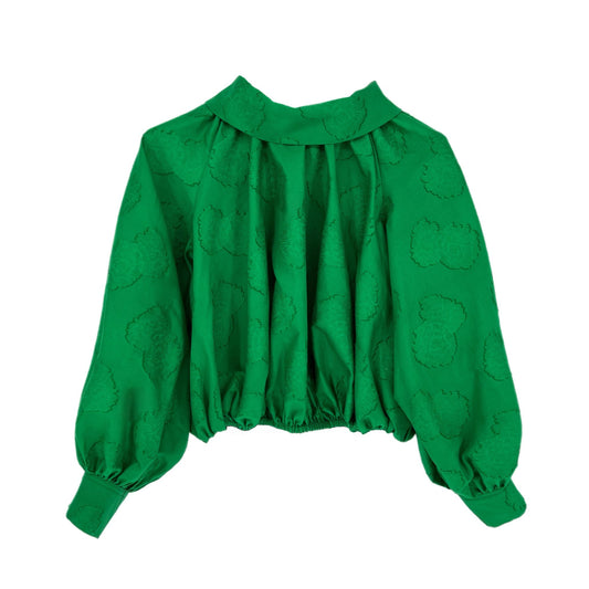 The Gwendolyn Top in Green Jacquard