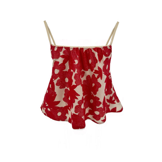 The Perfect Tank in Red Floral Jacquard