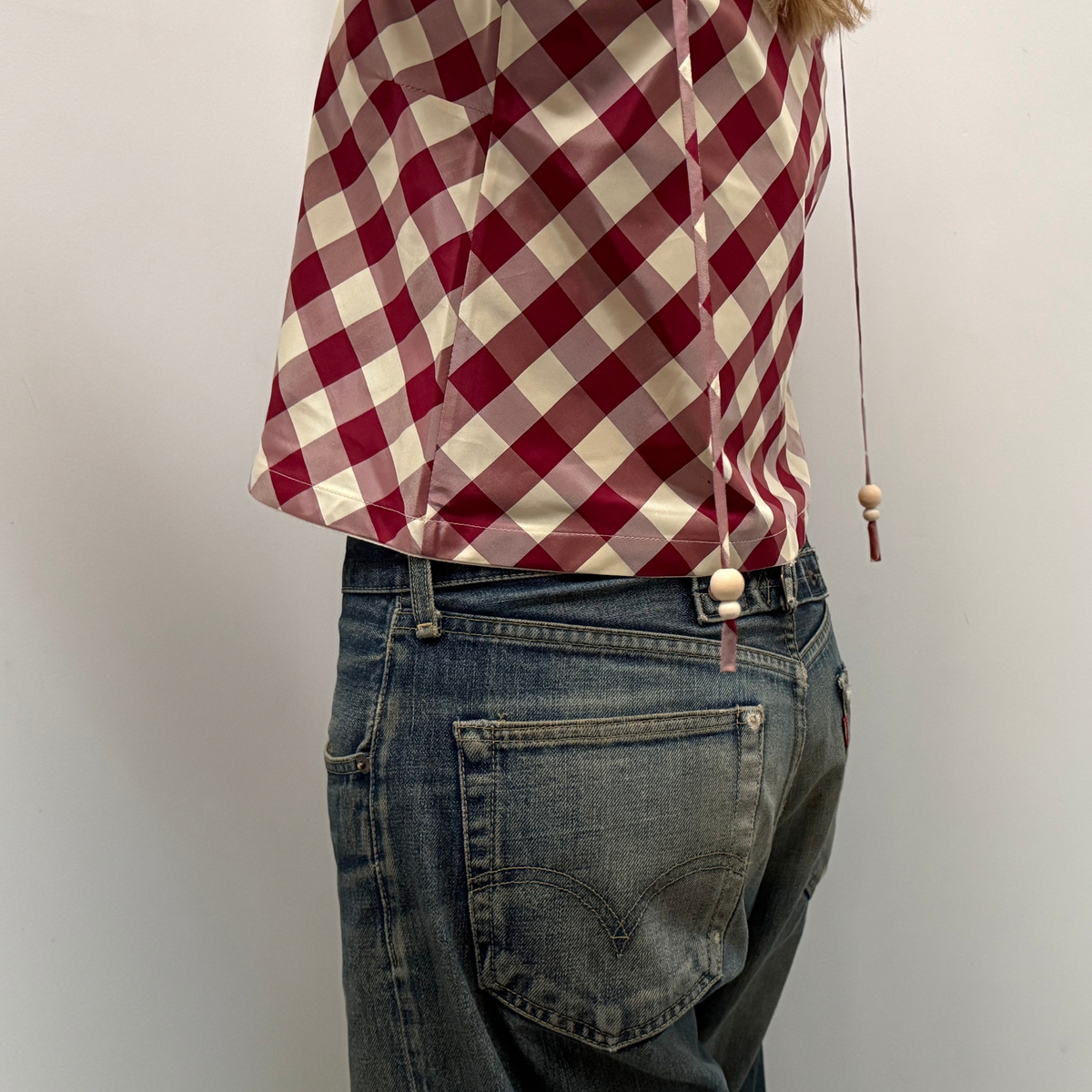 The Bitsy Tank in Crimson Gingham Taffeta
