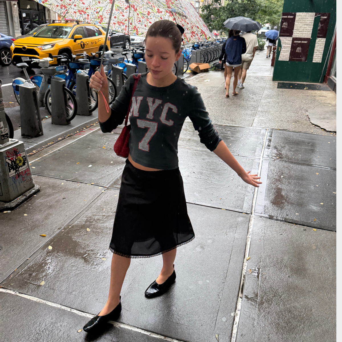 The Carey Skirt in Lightweight Black Silk