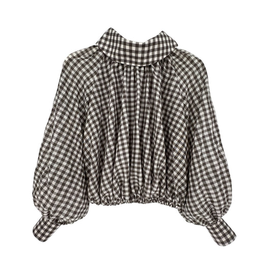 The Gwendolyn Top in Mink Gingham