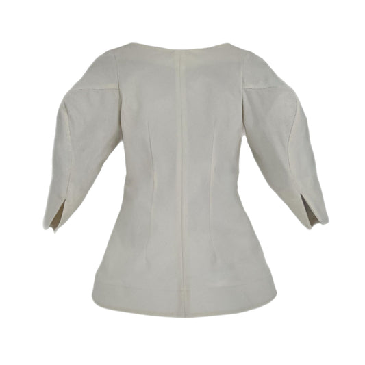 Janice Top in White Corduroy