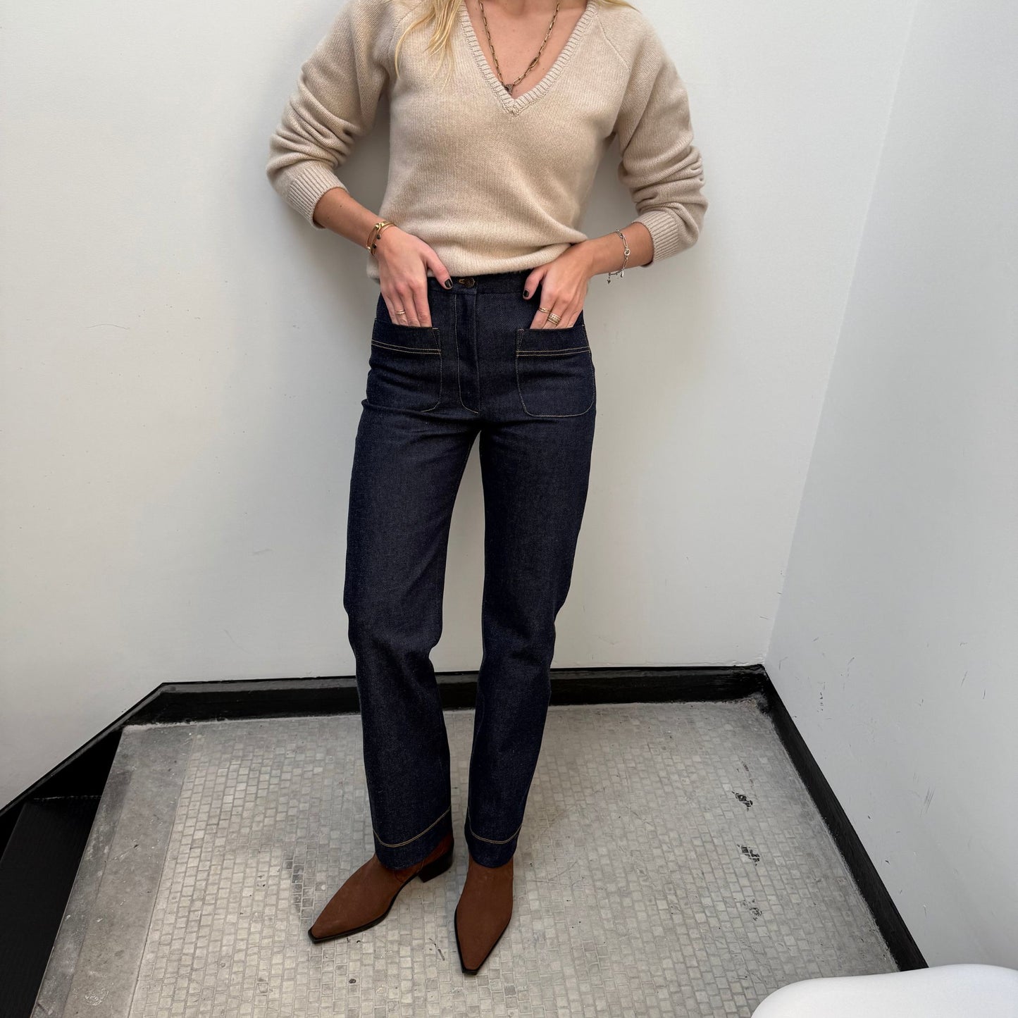 The Perfect Trouser in Heavy Indigo Denim