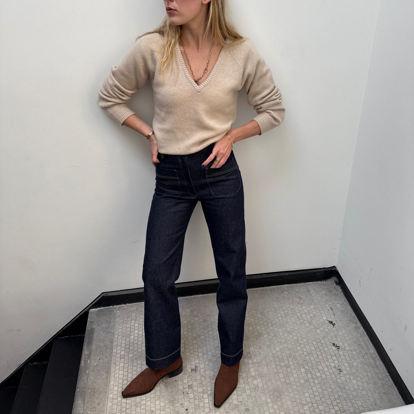 The Perfect Trouser in Heavy Indigo Denim