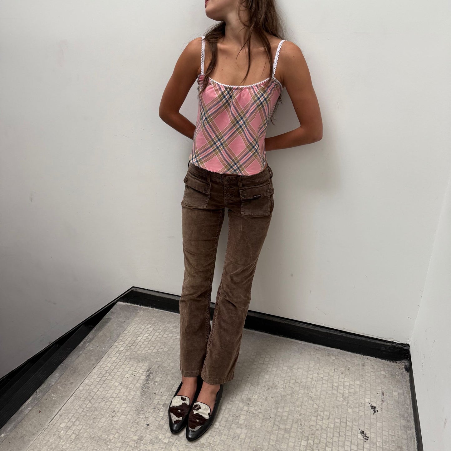 The Perfect Tank in Pink Plaid Cotton
