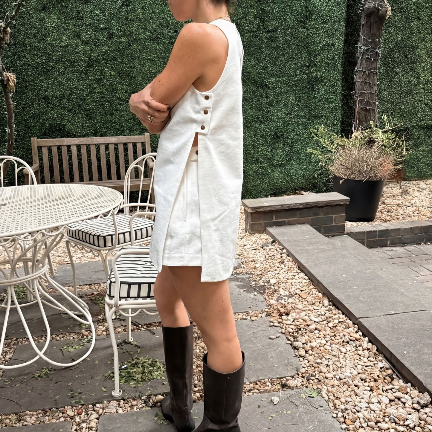 Ashleigh Tunic in White Denim