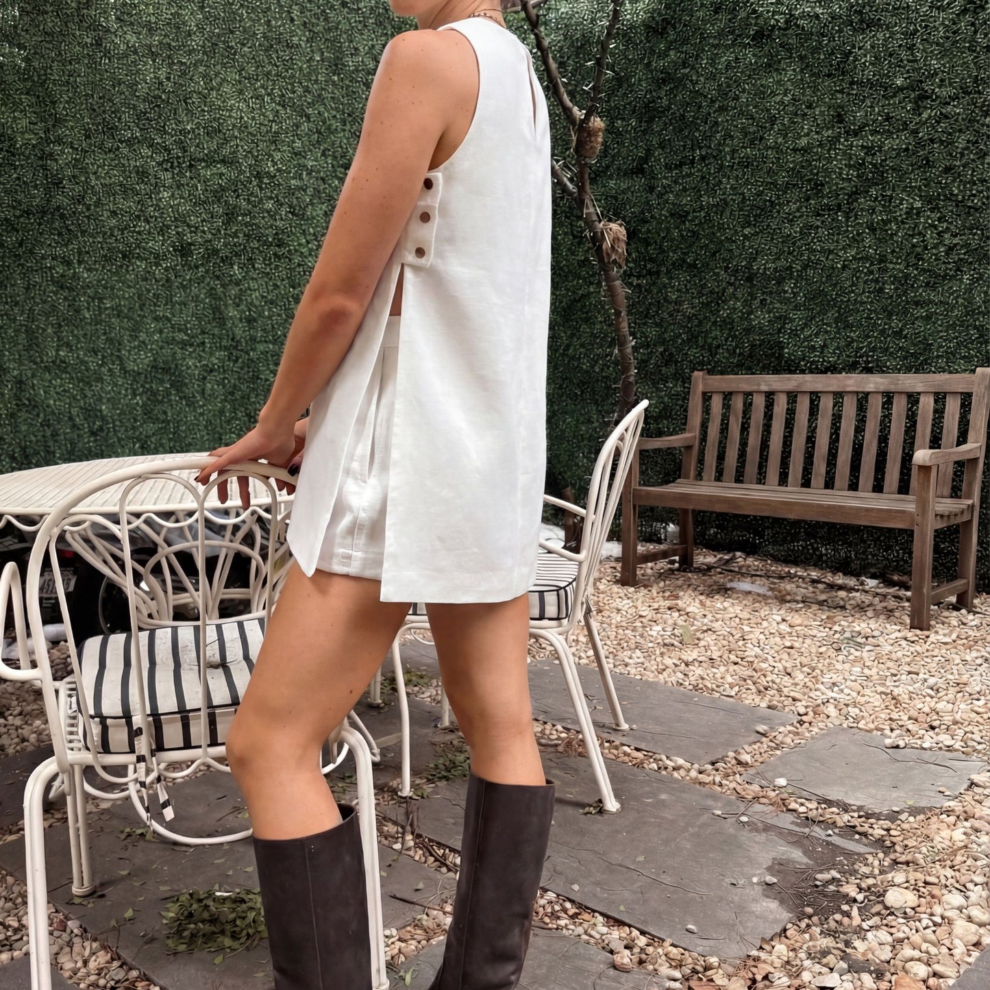 Ashleigh Tunic in White Denim